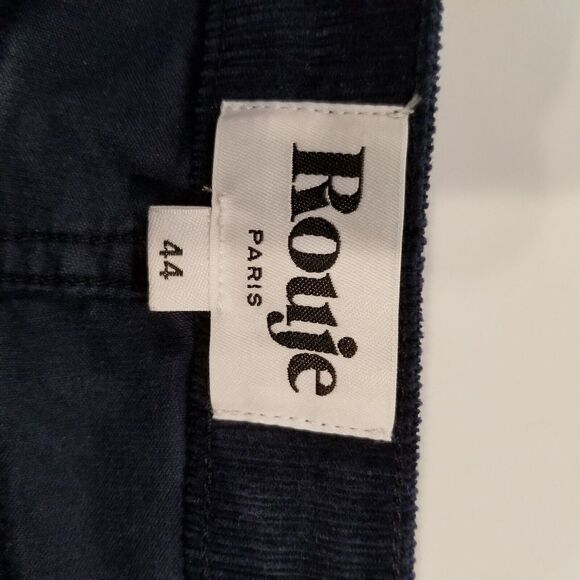 Rouge Paris Women Corduroy Pants Straight Leg Blue 44 US 12 - Picture 4 of 5